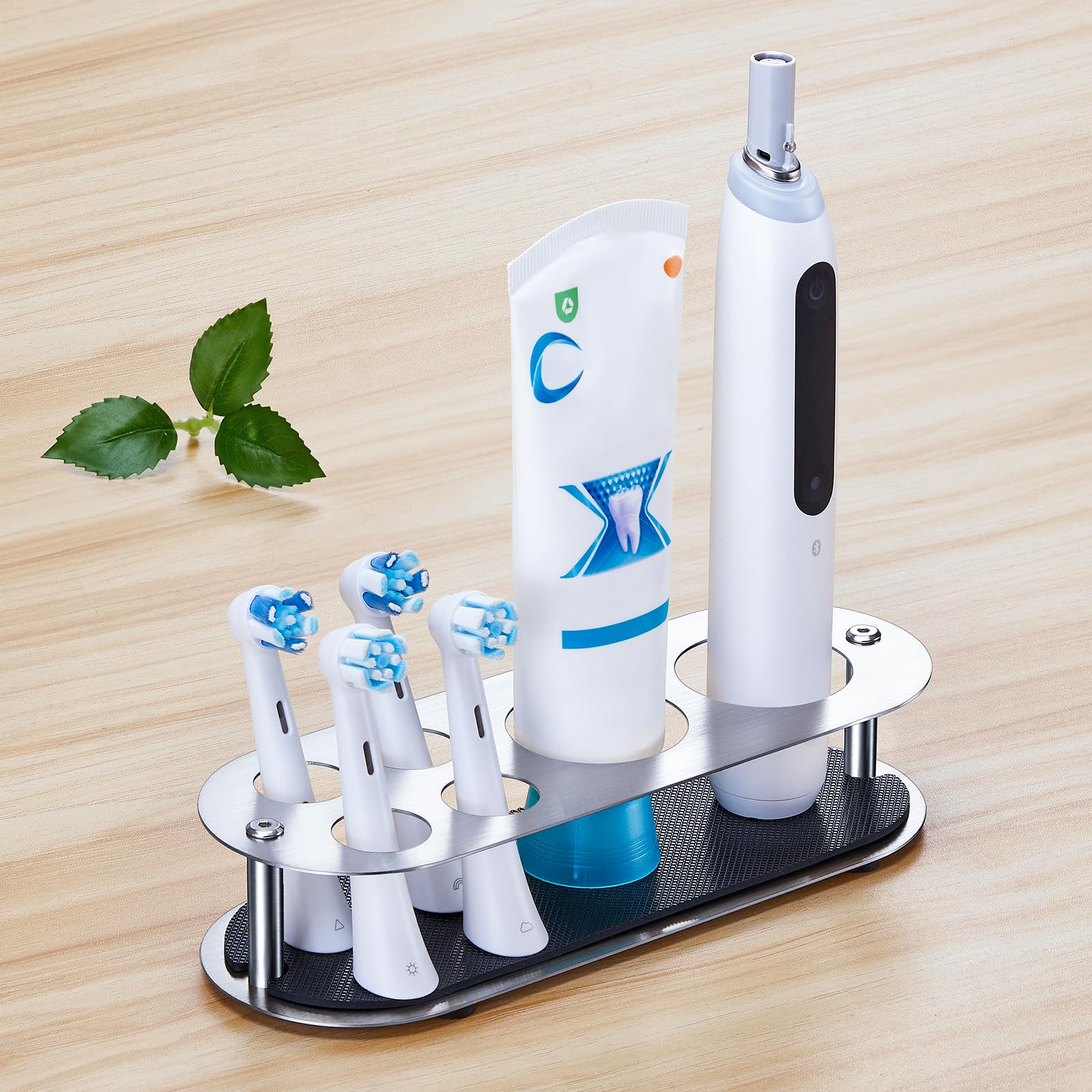 Jolof Store Stainless Steel Electric Toothbrush Holder - 4 Head Organizer