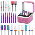 Jolof Store 25Pcs Nail Drill Bits Set | 3/32 Inch Ceramic & Carbide