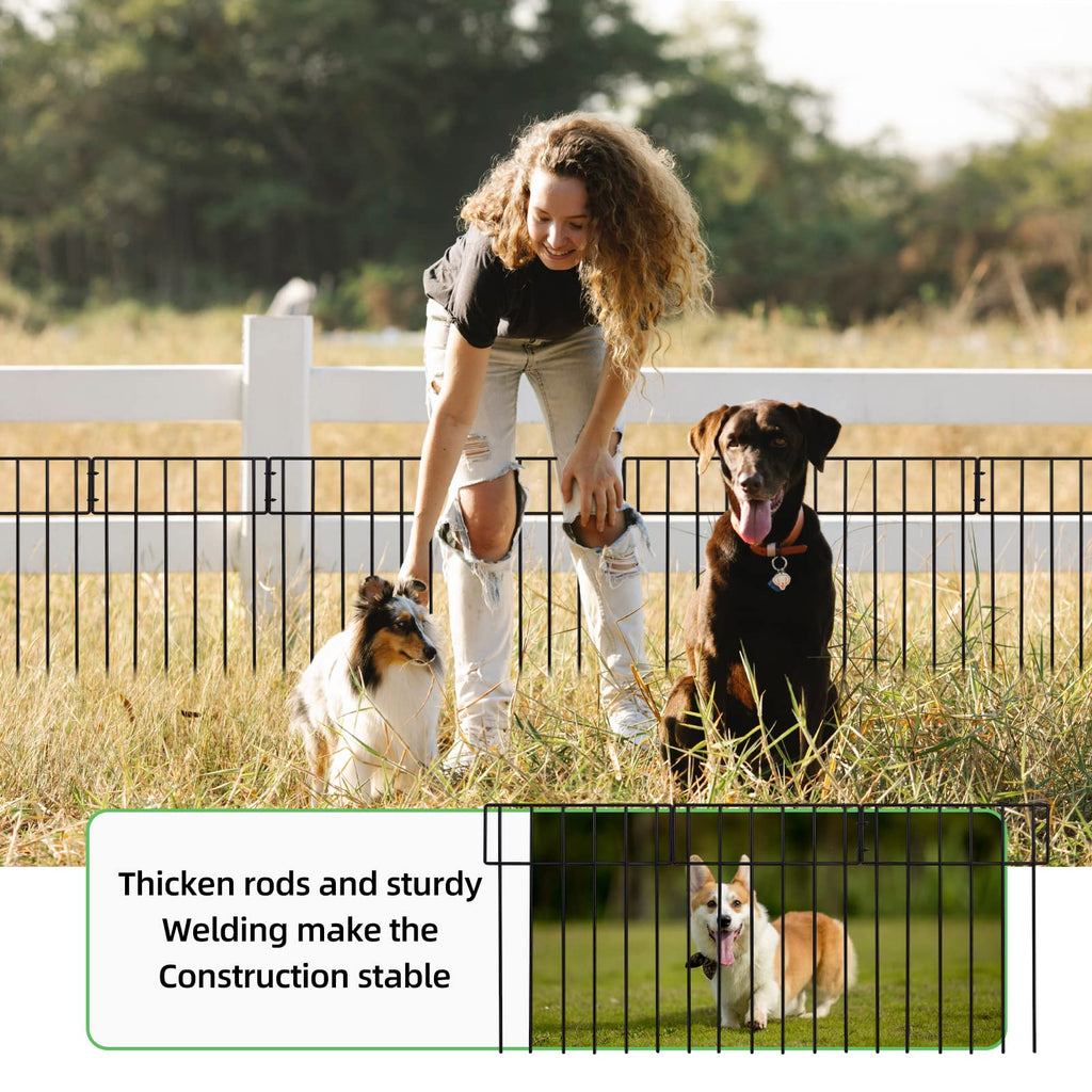 Jolof Store 10.8ft Pet Dog Fence – 10 Panel Metal Garden Border Barrier