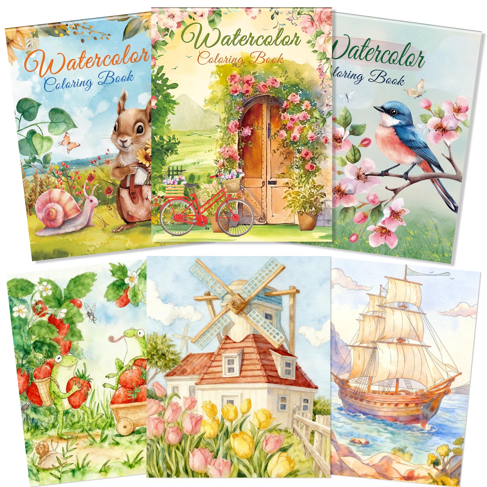 Kalysky 3 Pack A4 Watercolour Colouring Book for Adults – 160GSM Paper