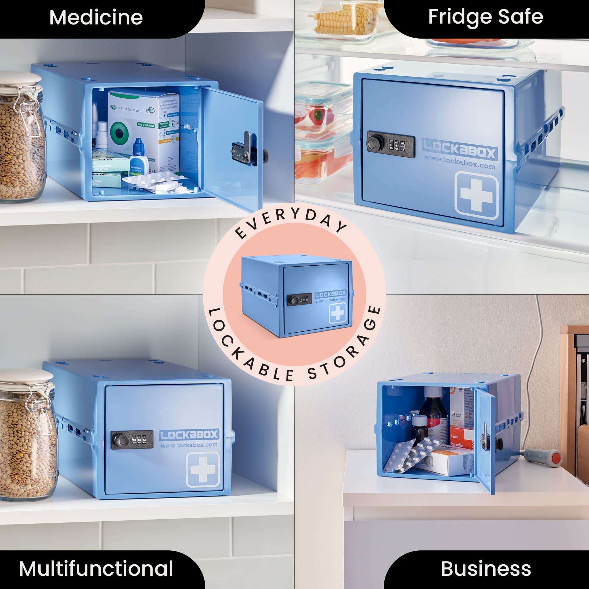 Lockabox One Medi Blue | 10L Lockable Medicine Box with Combination Lock