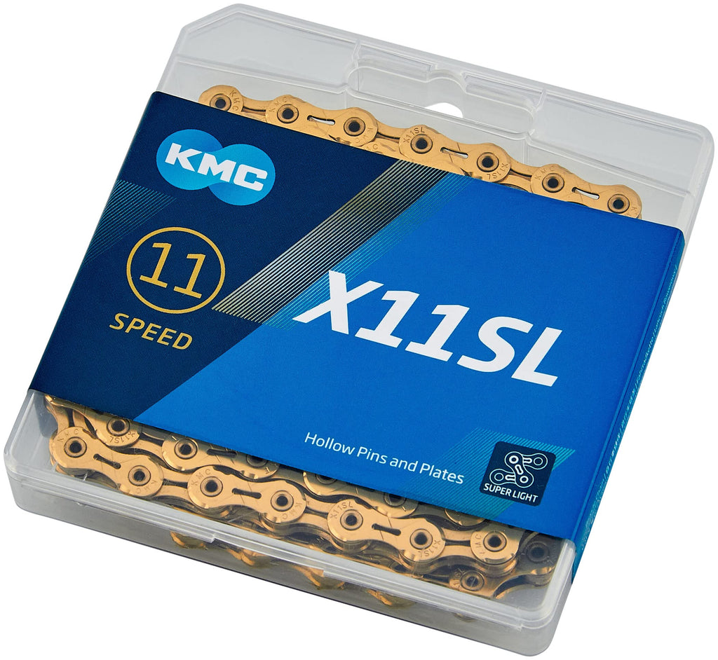 KMC X11SL 11-Speed Chain | Ti-Ni Gold 118 Link Lightweight Bicycle Chain
