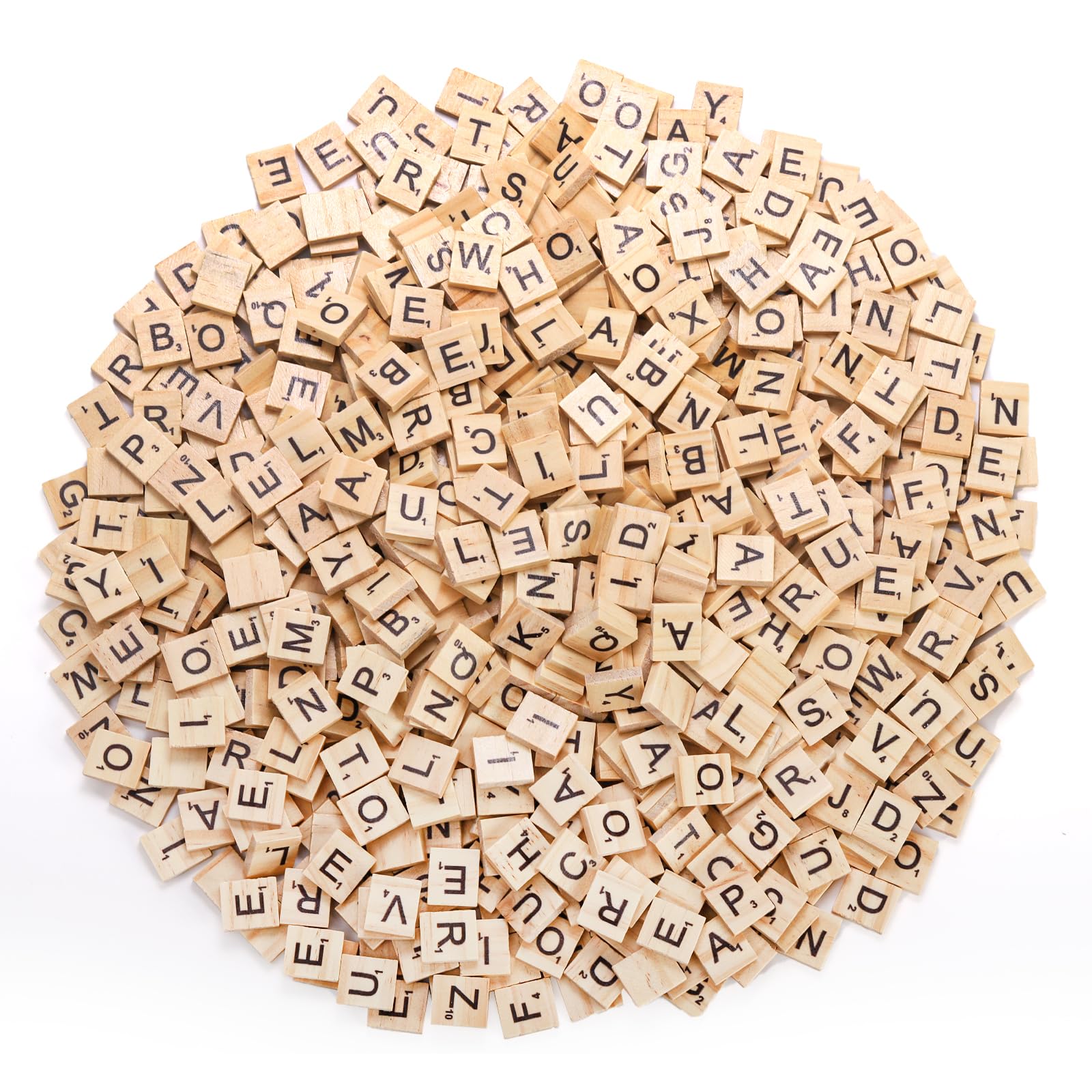 Coloch 1000PCS Wood Letter Tiles – A-Z Pine Scrabble Letters for Crafts