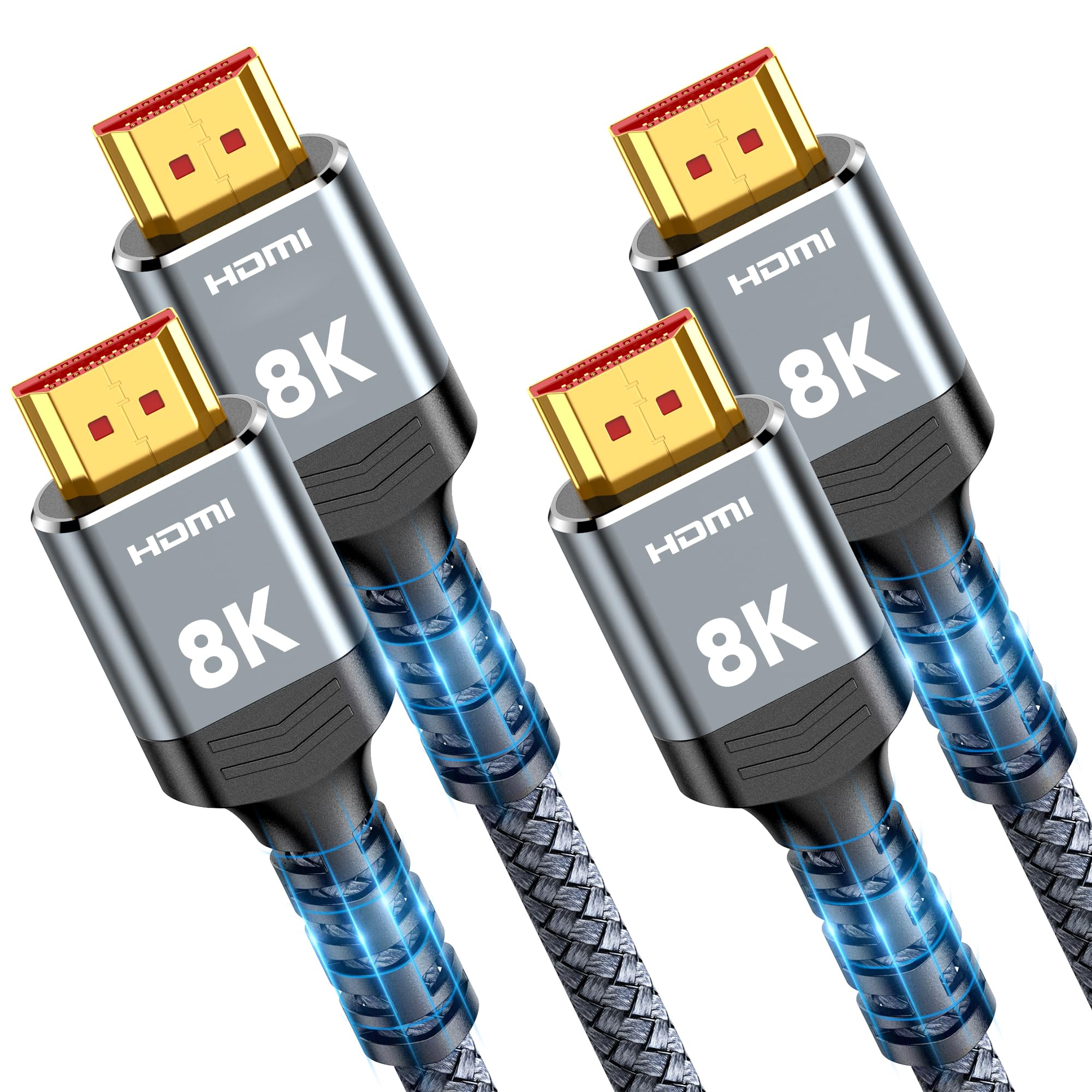 Snowkids 8K HDMI 2.1 Cable 2-Pack | 3m High Speed 4K@120Hz Lead