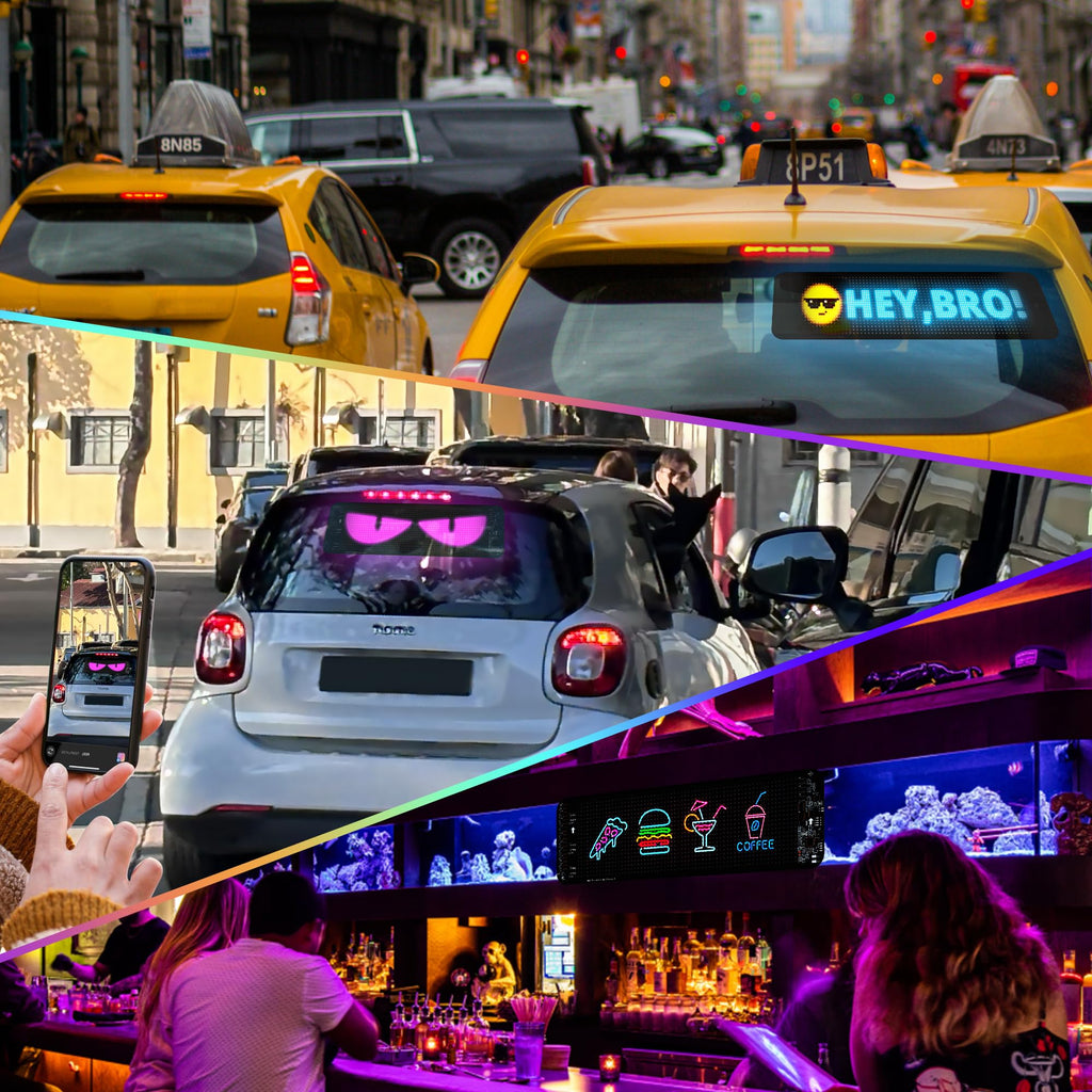 AI Voice Devil Eyes Light – Flexible IP66 LED Sign for Cars