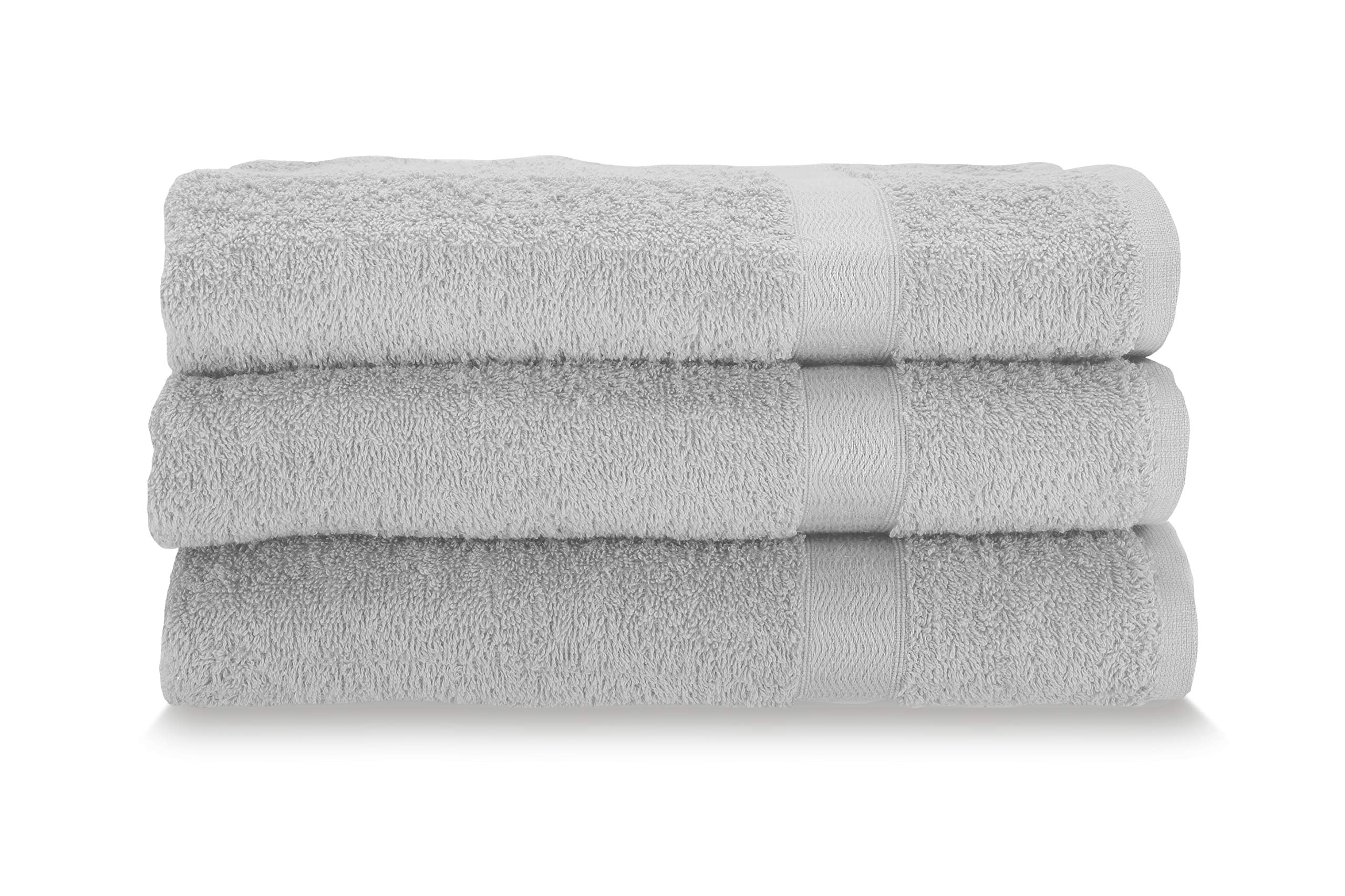 Gabel Pure Cotton Face Towels – Set of 3 Grey Terry Towels, 60x100cm