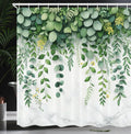 Abakuhaus Eucalyptus Leaves Fabric Shower Curtain | Waterproof – 175x200cm