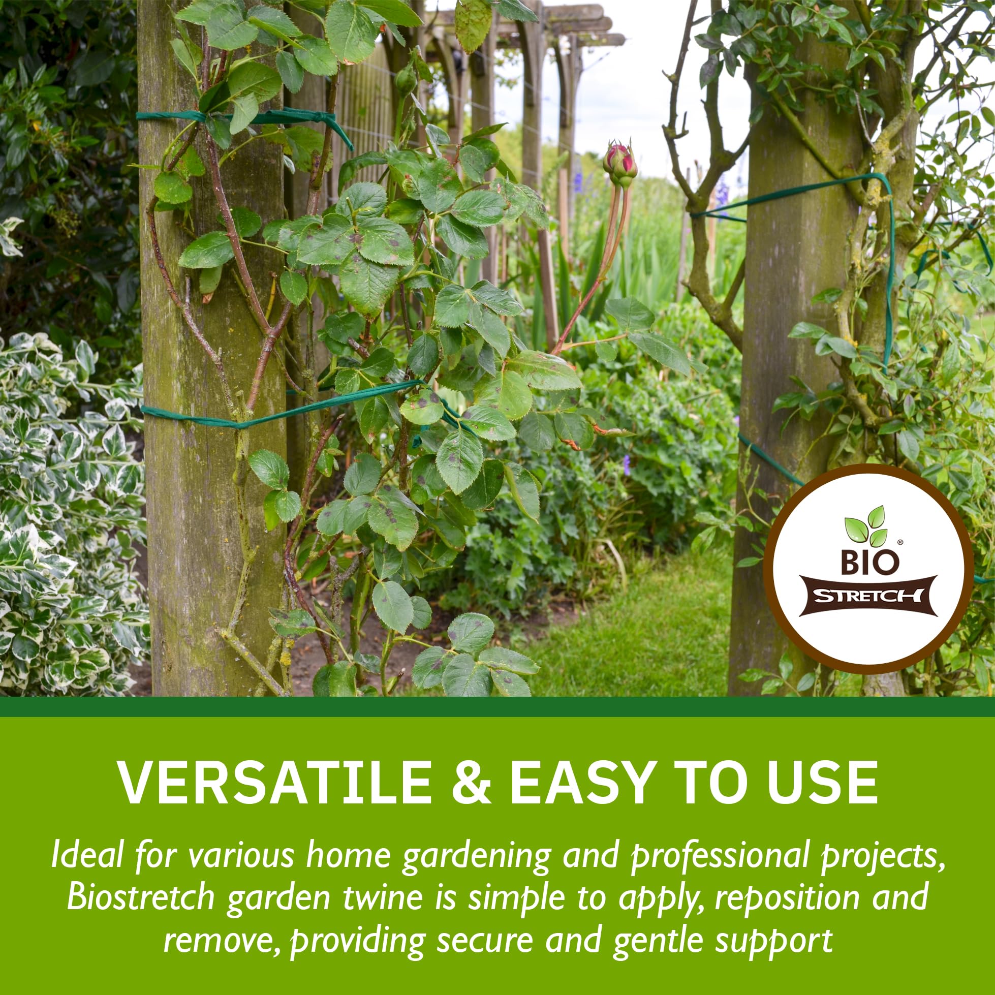 Biostretch Soft Garden Plant Ties – Stretchy Eco-Friendly Twine (200M)