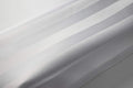 Jolof Store White Satin Stripe Shower Curtain – Weighted Polyester Fabric