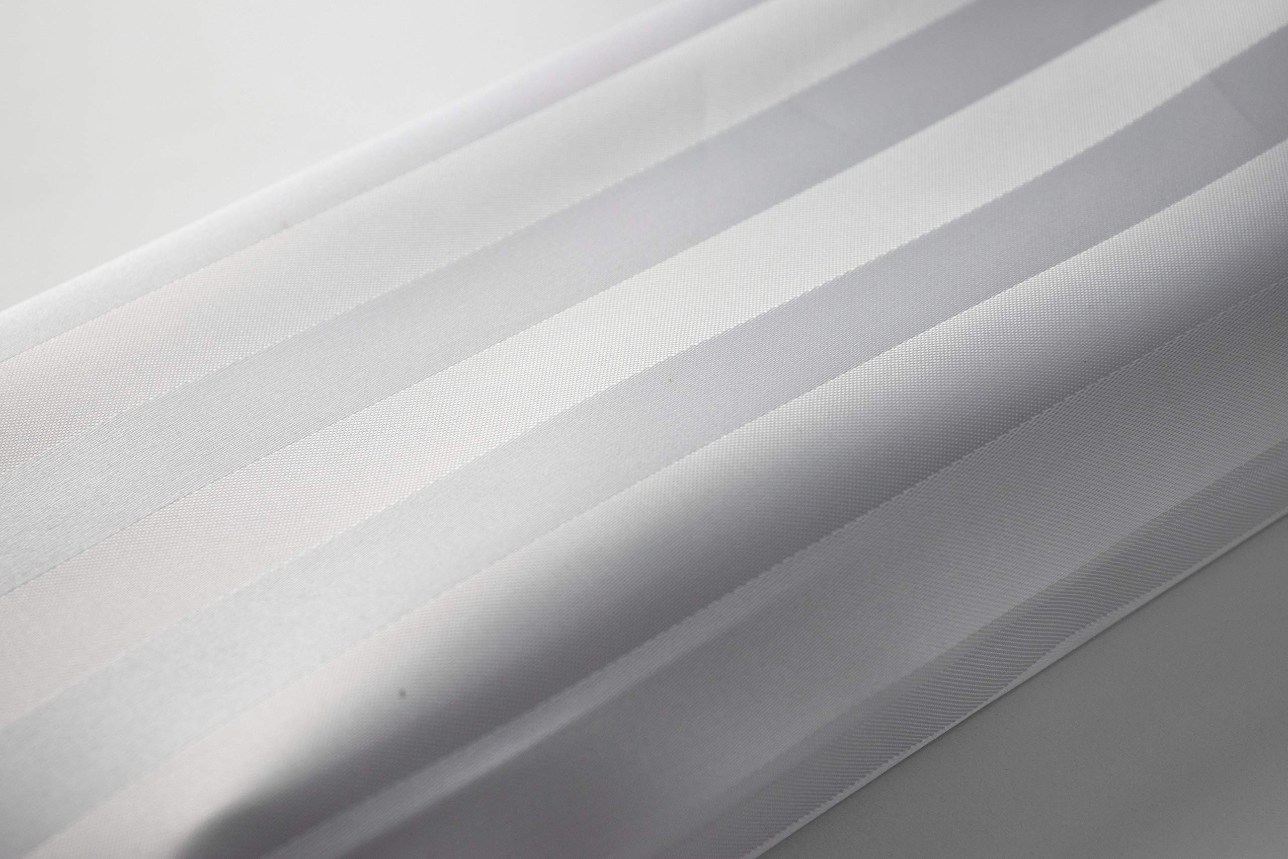 Jolof Store White Satin Stripe Shower Curtain – Weighted Polyester Fabric