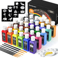 Shuttle Art Permanent Fabric Paint Set - 30 Colors for Clothes & DIY