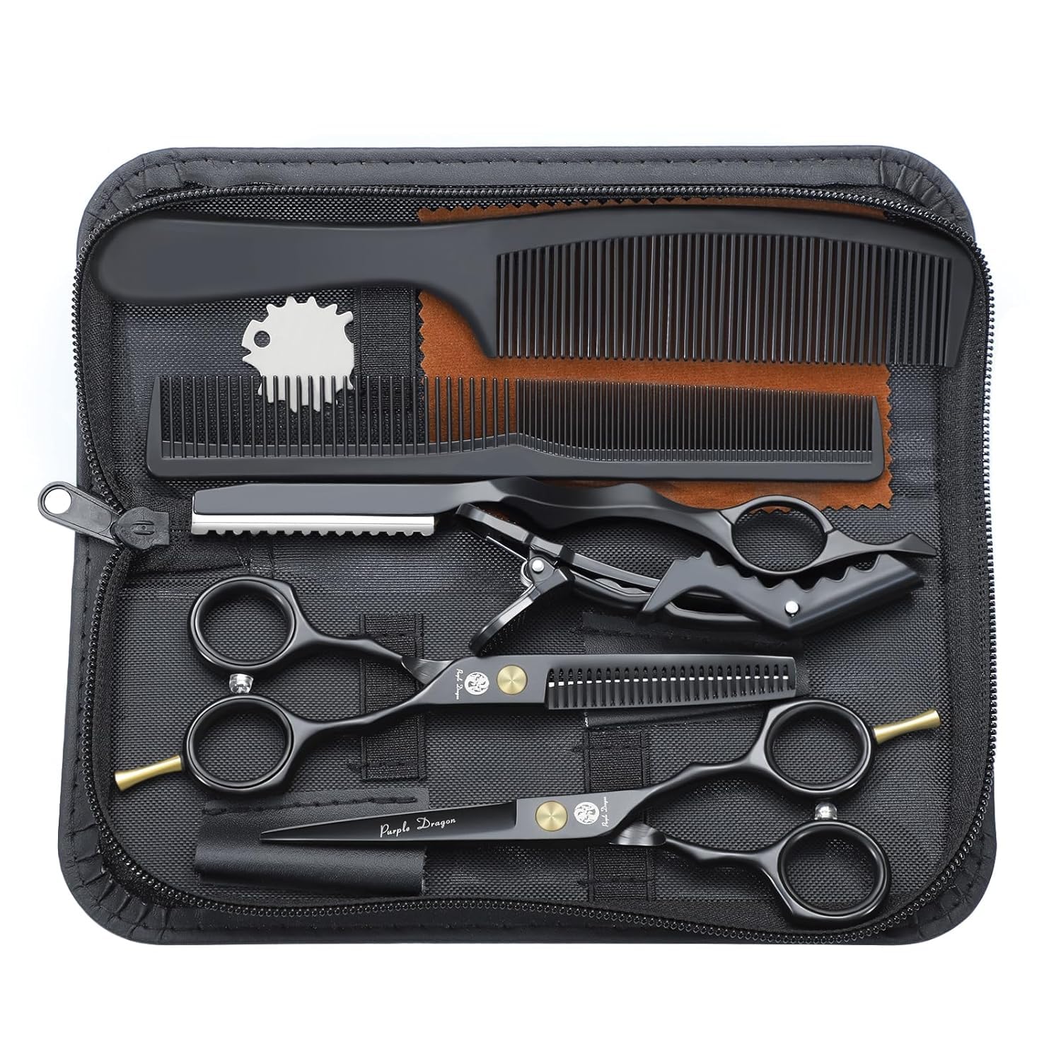 Purple Dragon 5.5" Hairdressing Scissors Set | 440C Stainless Steel Kit