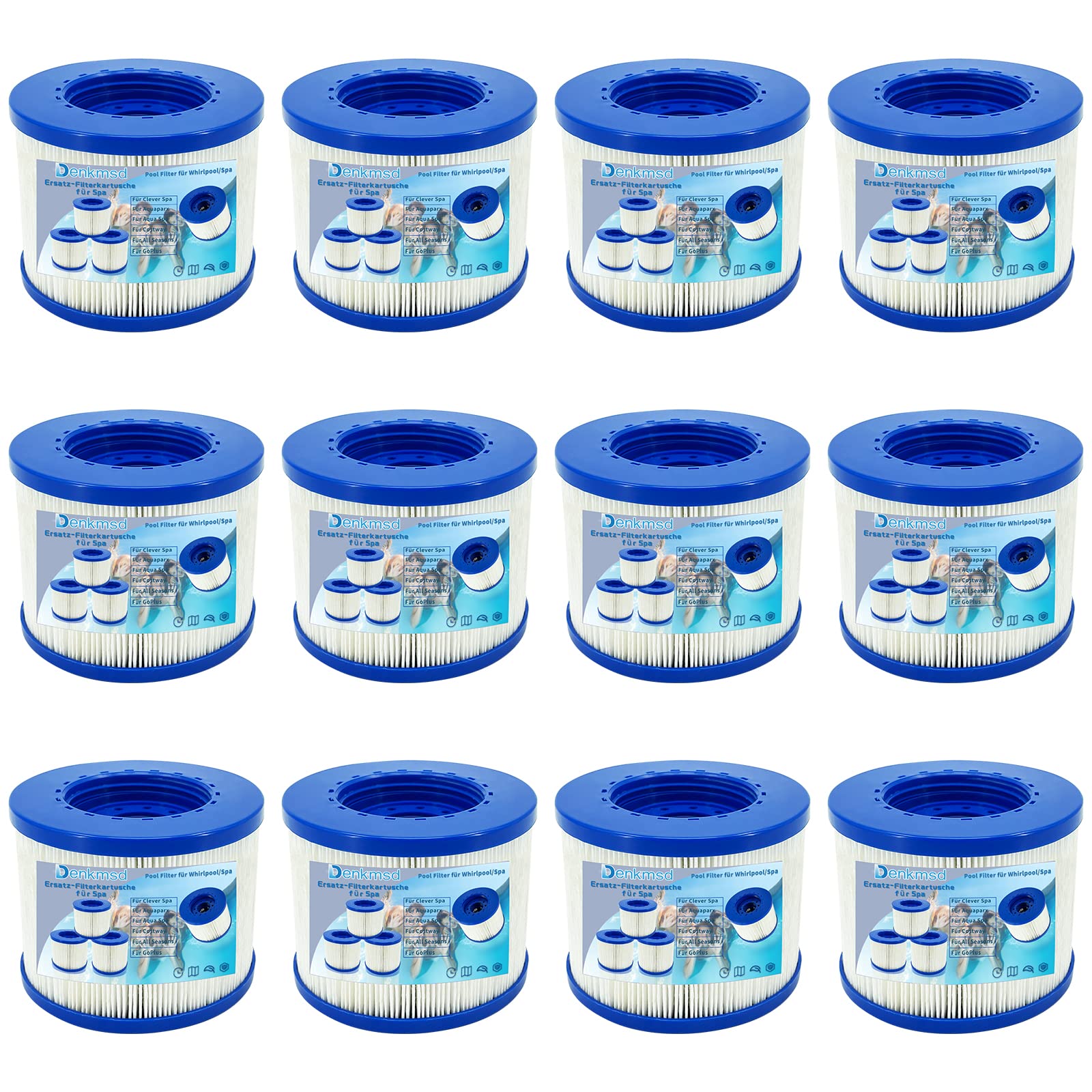 Denkmsd Spa Filter Cartridge Replacement for Clever Spa & Costway - 8 Pcs