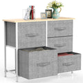 IMURZ Fabric Chest of Drawers | 5-Drawer Storage Unit with Steel Frame