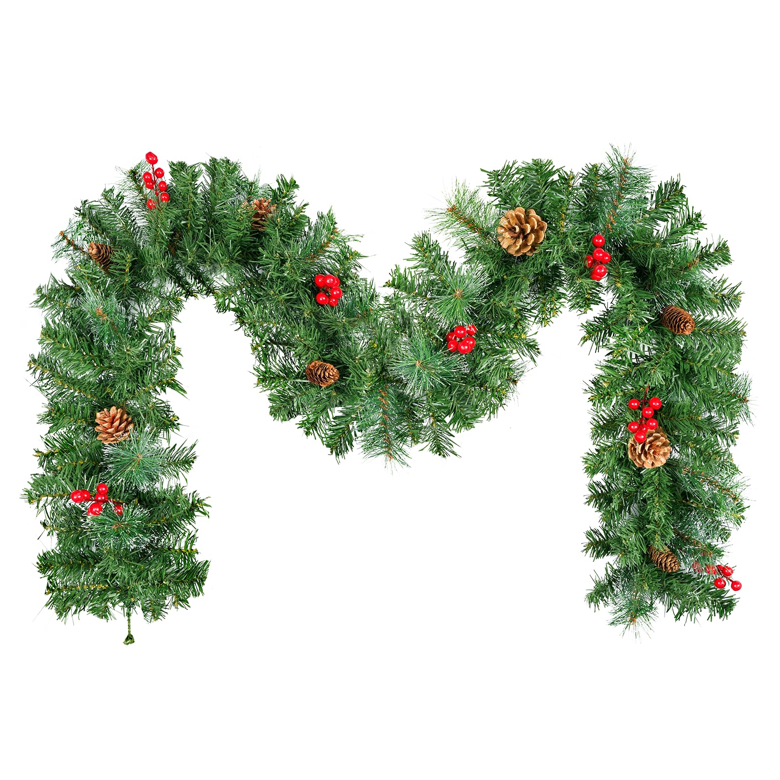 Uten 7.2ft Christmas Garland | Artificial Greenery with Pine Cones & Berries