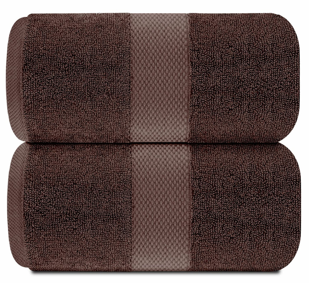 White Classic Luxury Bath Sheet Towels Extra Large | Highly Absorbent Hotel spa Collection Bathroom Towel | 35x70 Inch | 2 Pack Brown