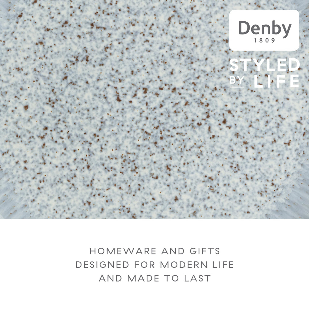 Denby Halo Speckle Medium Plates - Set of 2 Grey Ceramic Stoneware 21cm