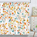 Bonhause Colorful Leaves Shower Curtain | Boho Floral Polyester – 180x180cm