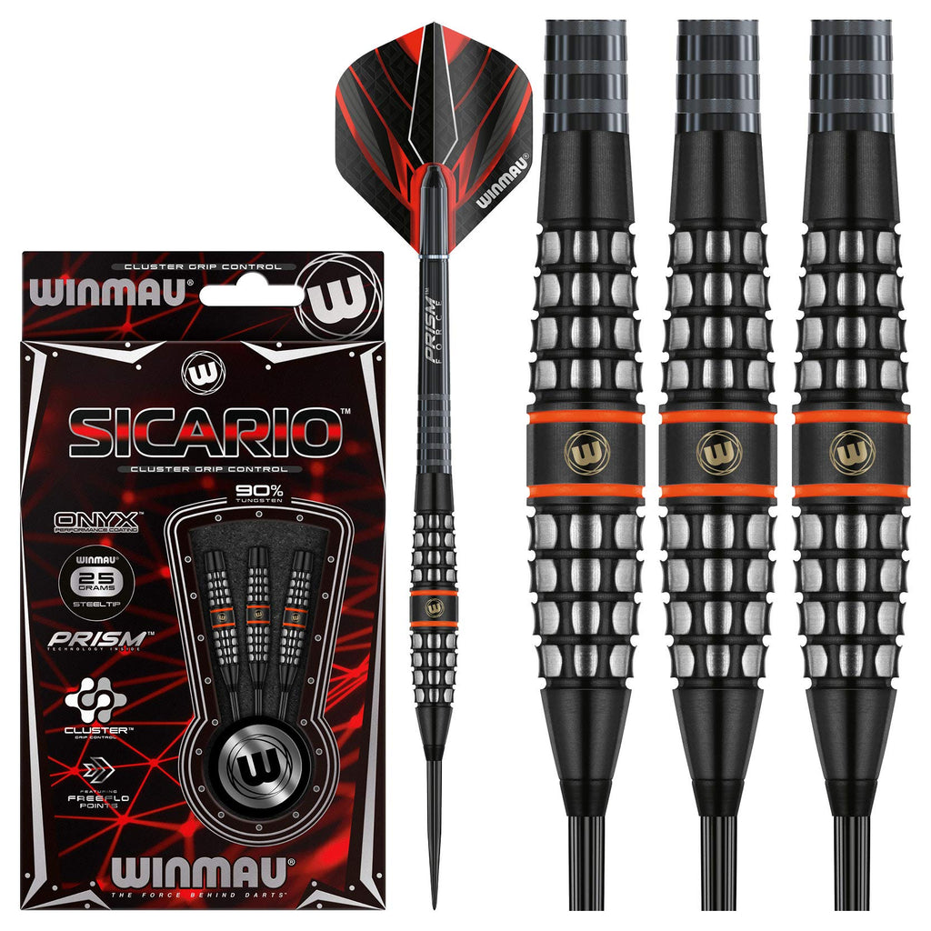 Winmau Sicario 90% Tungsten Steeltip Darts Set - 23g Precision Darts
