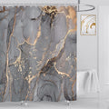 Marble Shower Curtain – Grey & Gold Abstract Polyester, 240x180cm