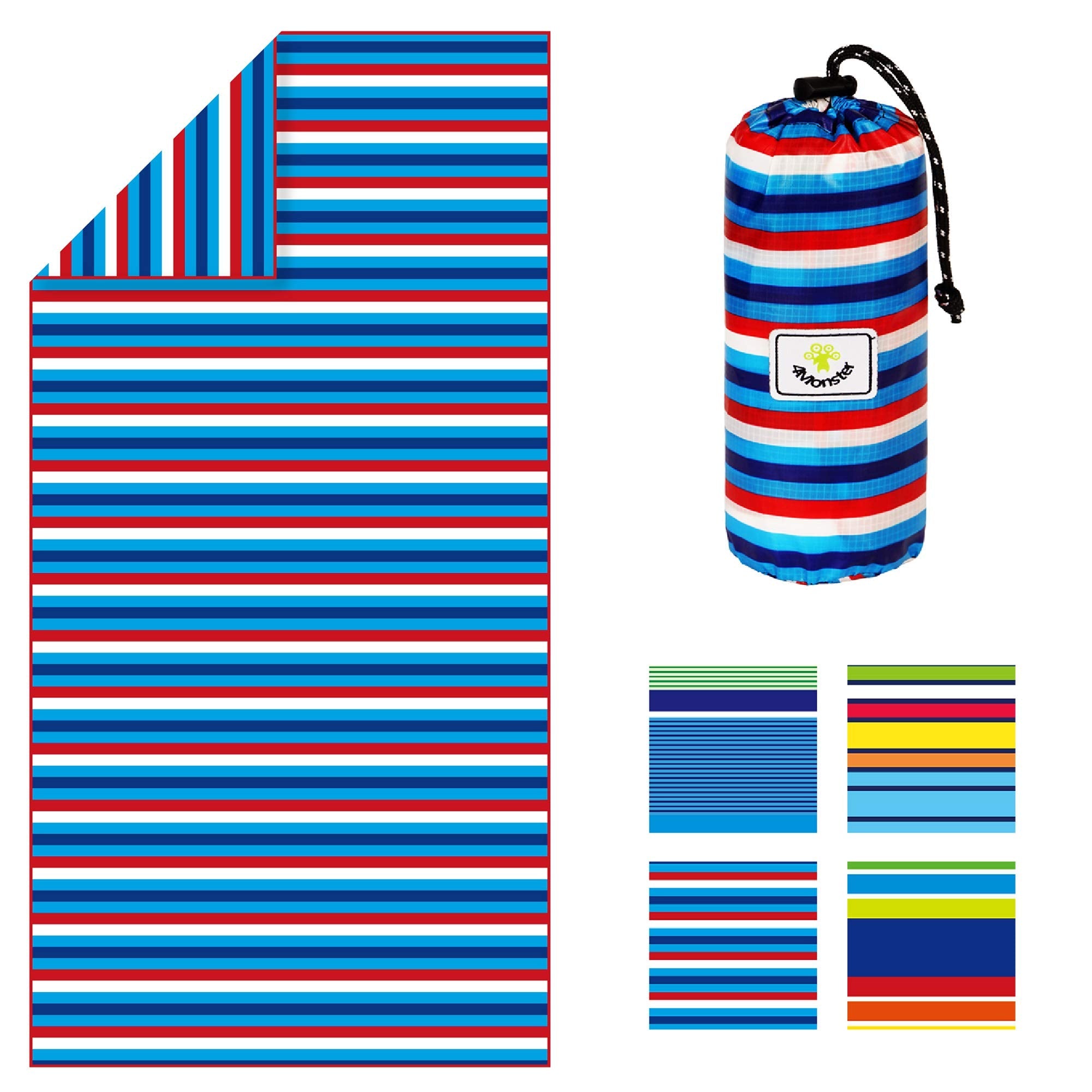 4Monster Microfiber Beach Towel – Sand Proof Quick Dry Travel Towel