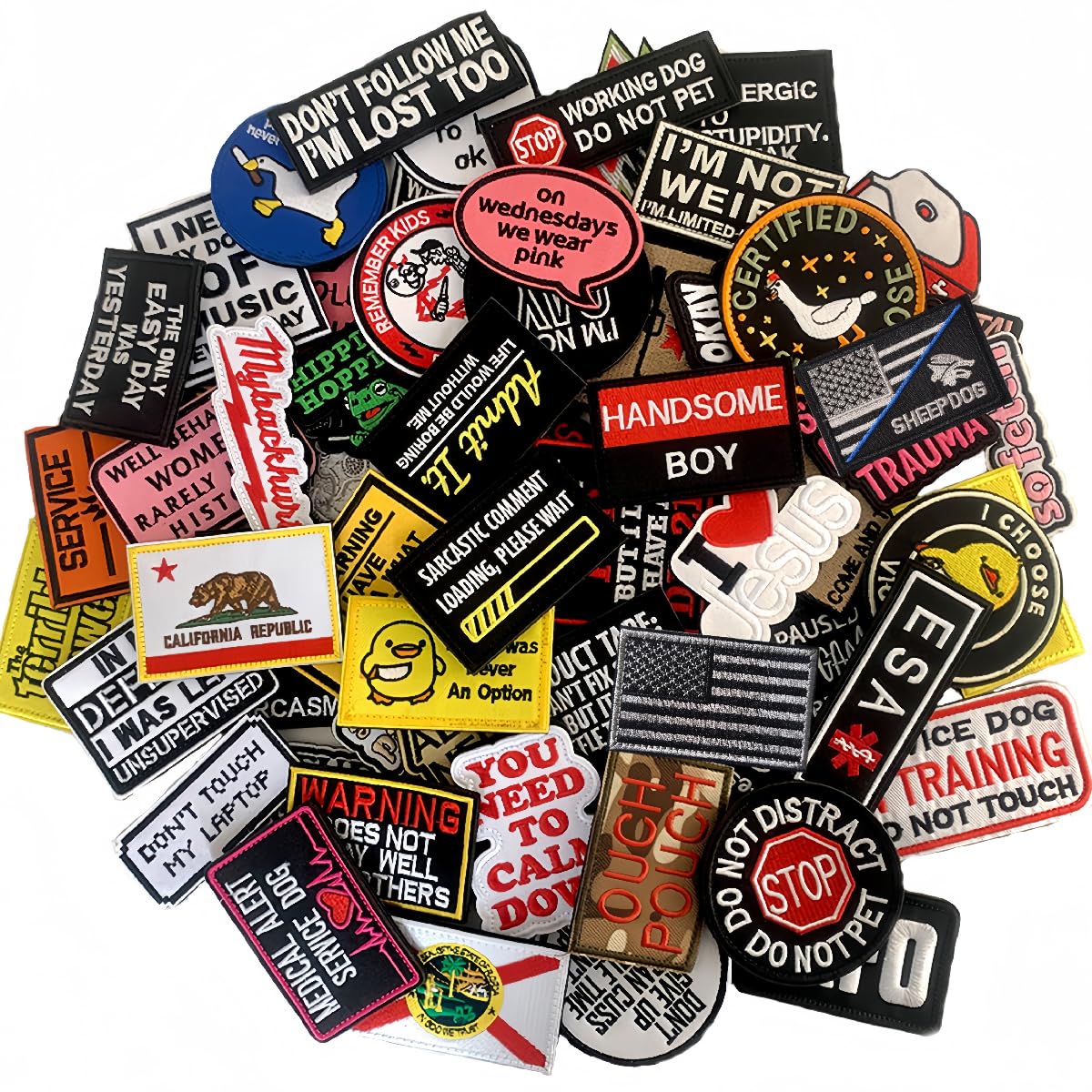 AXEN 20-Piece Tactical Morale Patch Bundle | Full Embroidery Hook & Loop