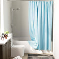 Encasa XO Jacquard Shower Curtain – Light Blue Heavy Fabric, 72x72 in