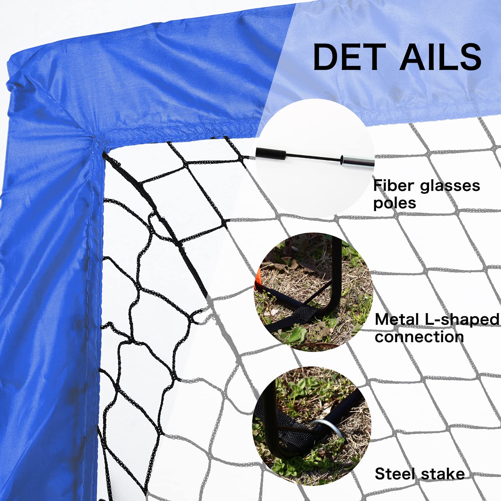 Display4top Set of 2 Pop-up Football Goals – Foldable Kids Soccer Nets