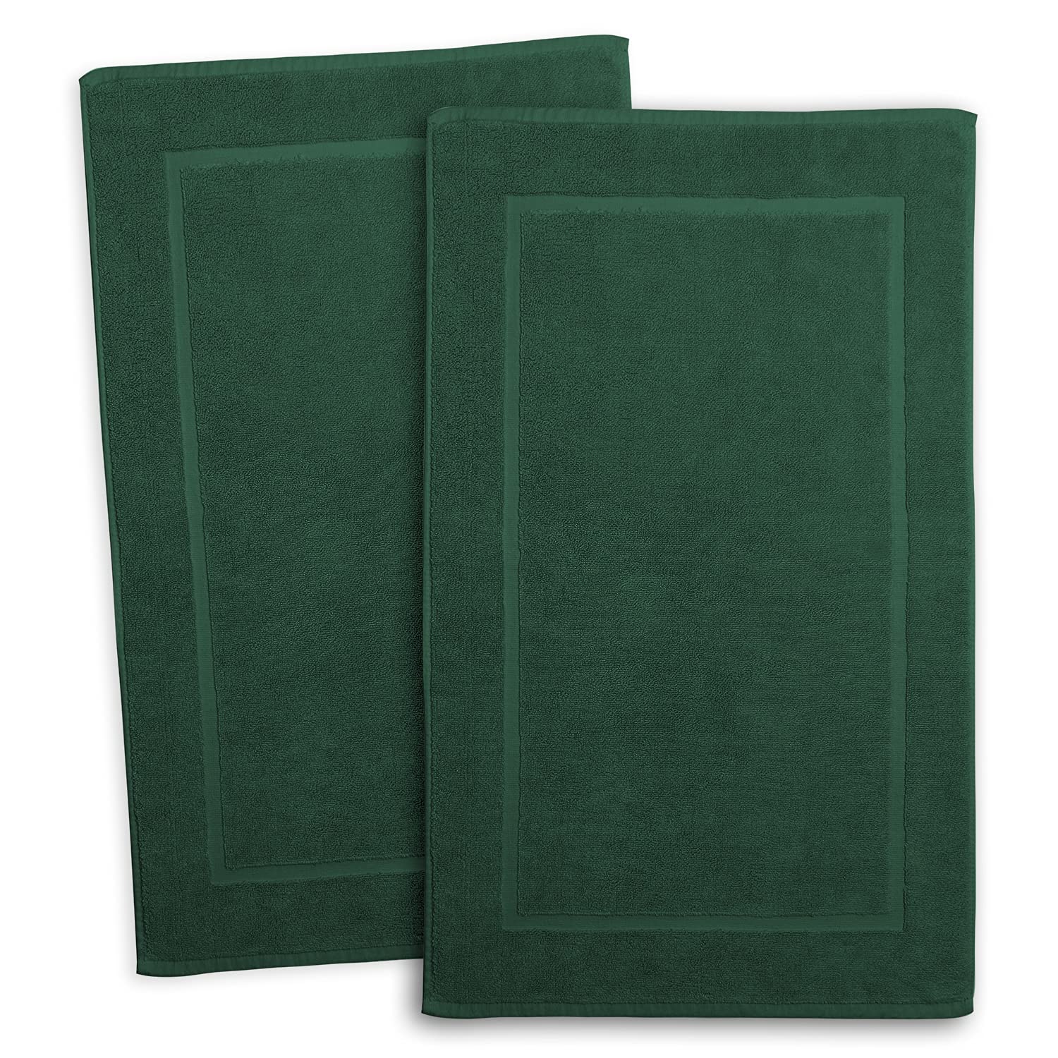 Hearth & Harbor 4-Piece Cotton Bath Mat and Washcloth Set – Hunter Green