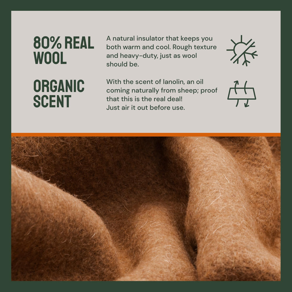 Woolly Mammoth Merino Wool Blanket – 4lb Heavyweight Camping Throw