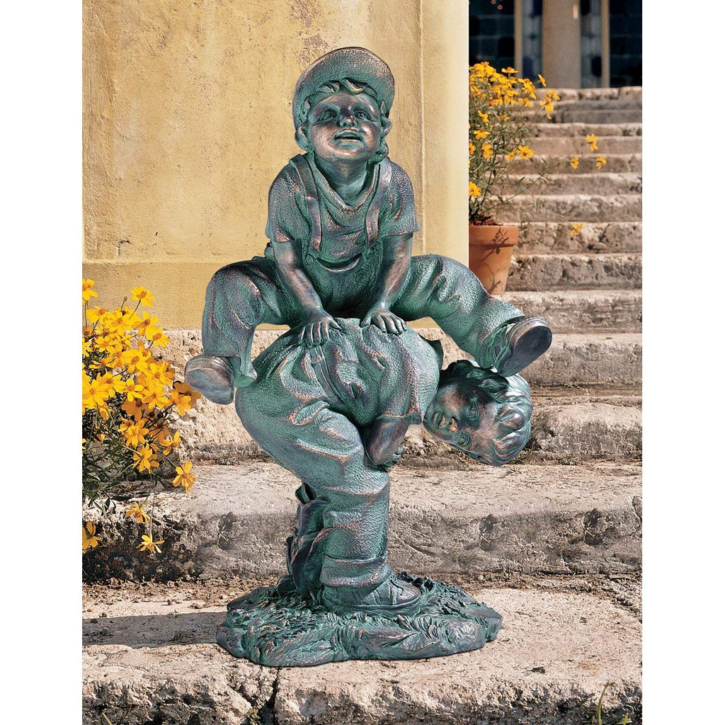 Design Toscano Leap Frogging Boys Garden Statue - Hand-Finished Resin