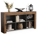 LITTLE TREE Console Table with Storage, 63-Inch Narrow Long Sofa Table, Entryway Table with 6 Cubes, Farmhouse Storage Shelves for Entryway