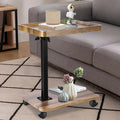 Turmegtt Adjustable Side Table C Shaped Side Table with Wheels - image 1