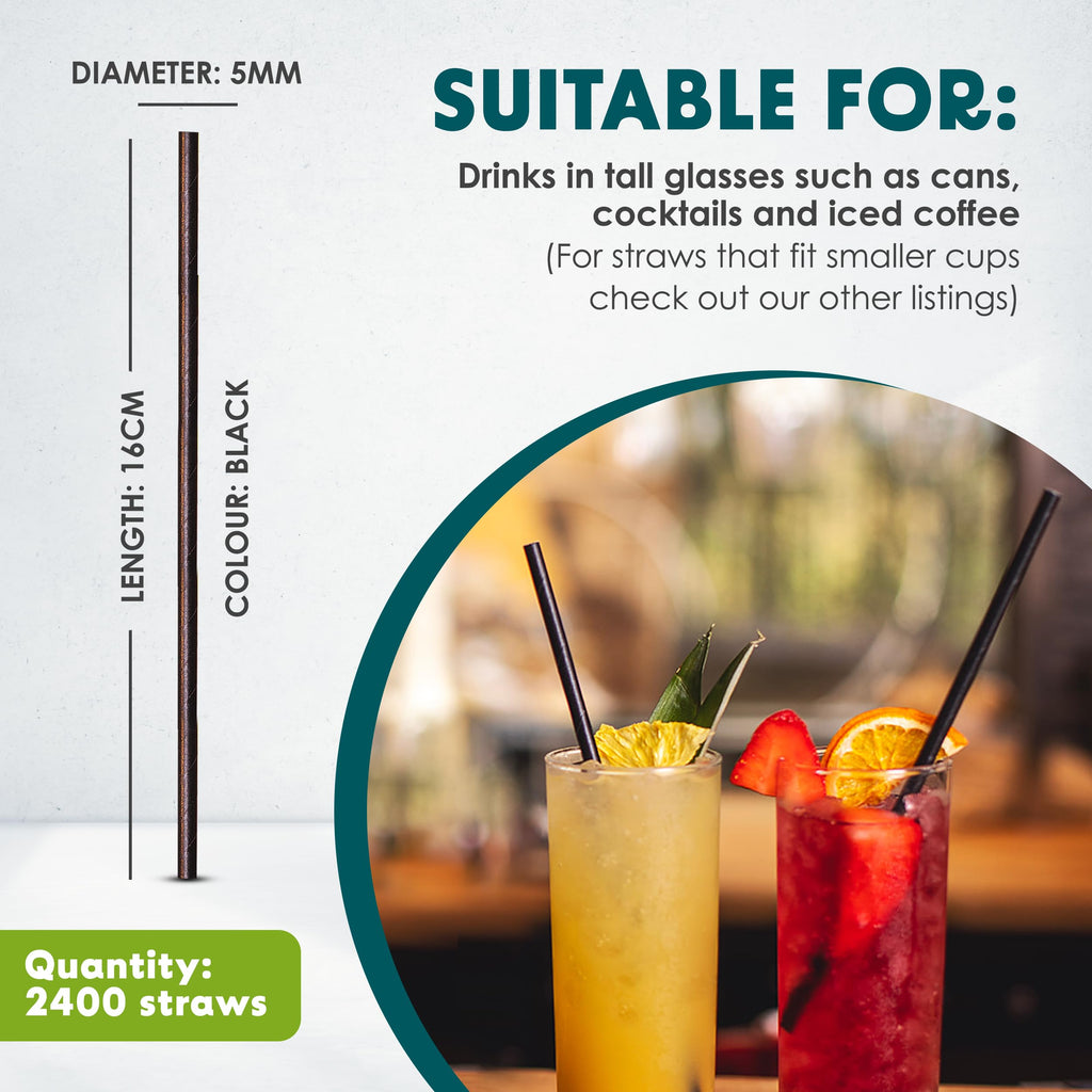 SustainaBuddies Paper Drinking Straws | 2400 Pack | FSC-Certified