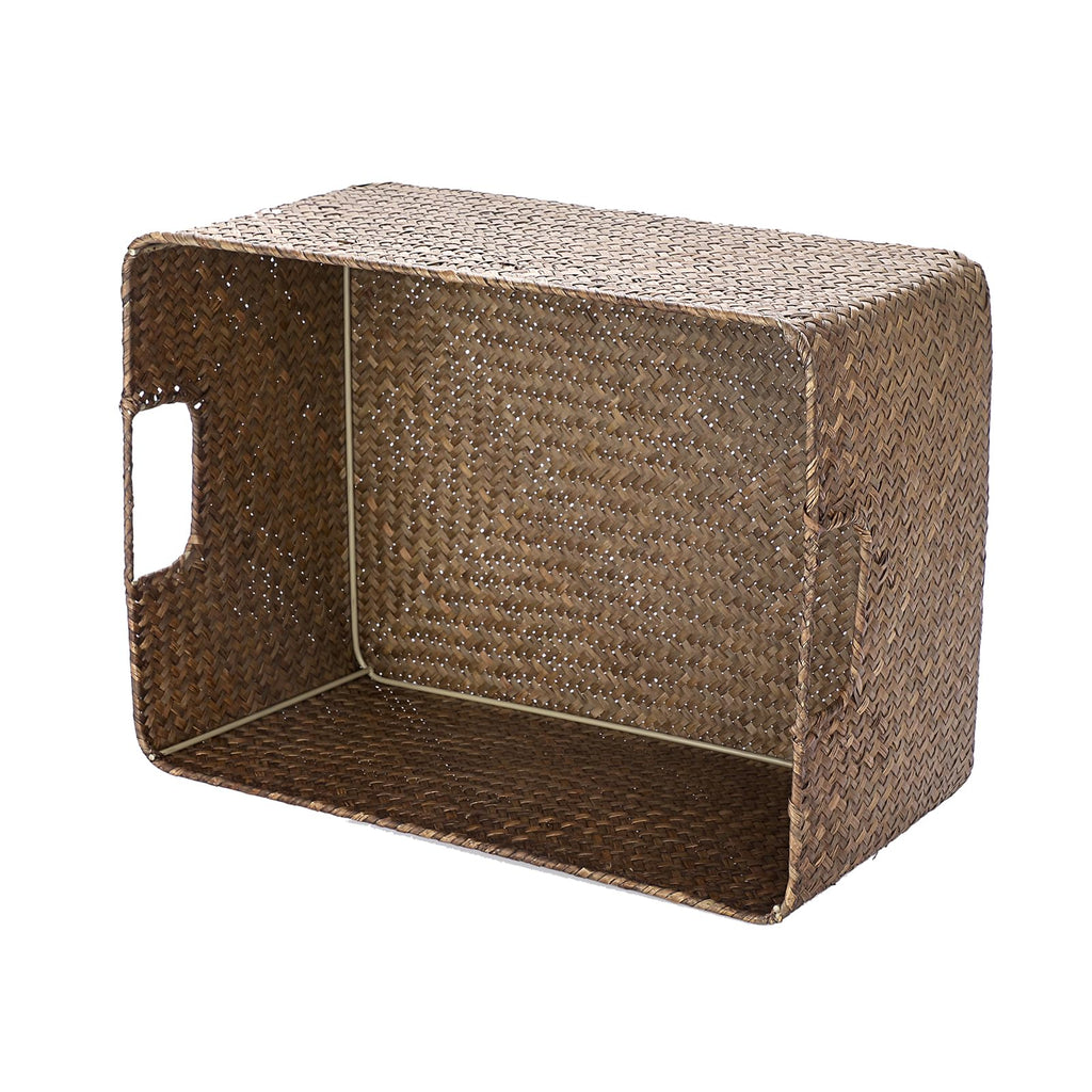 IGNPION Seagrass Storage Opened Basket Living Room Decorative Basket Woven Wicker Towel Baskets Desktop Baskets Bathroom Storage Organiser Box - image 5