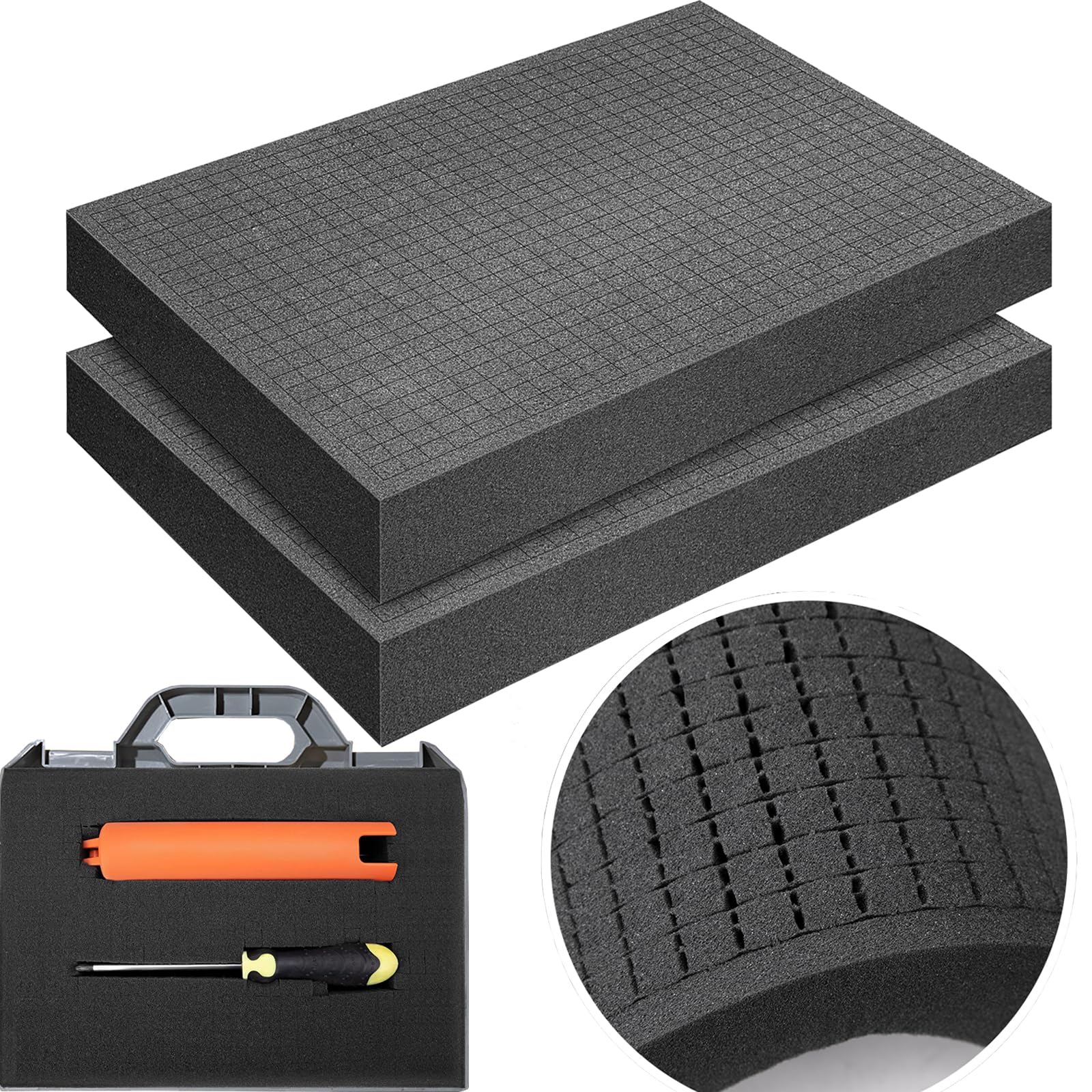 Pick and Pluck Cubed Foam Inserts - 400x300x50mm (2-Pack)