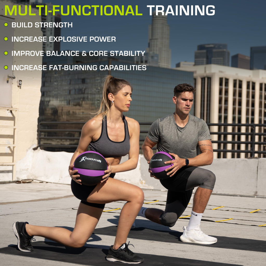 ProsourceFit Weighted Medicine Ball | Textured Rubber Core Strength Ball