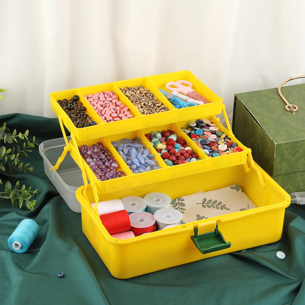 IGNPION 3 Tiers Craft Stackable Storage Box，Plastic Tool Dividers Organiser - image 3