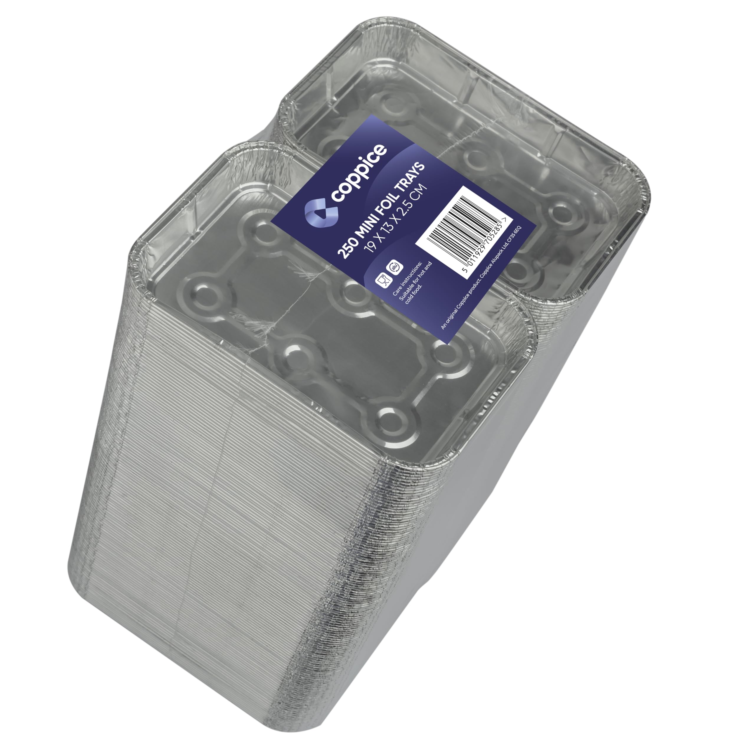 Coppice Small Aluminium Foil Trays for Baking & Roasting - 19x13cm (Pack of 250)