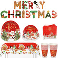 Christmas Party Tableware Set - 82Pcs Disposable Dinnerware for 20