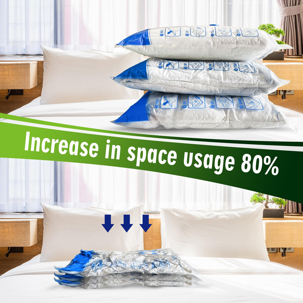 STORAGE MASTER Space Saver Bags for Travel and Home Reusable Vacuum Storage Bags Save 80% More Storage Space Work with Vacuum Cleaner - image 5