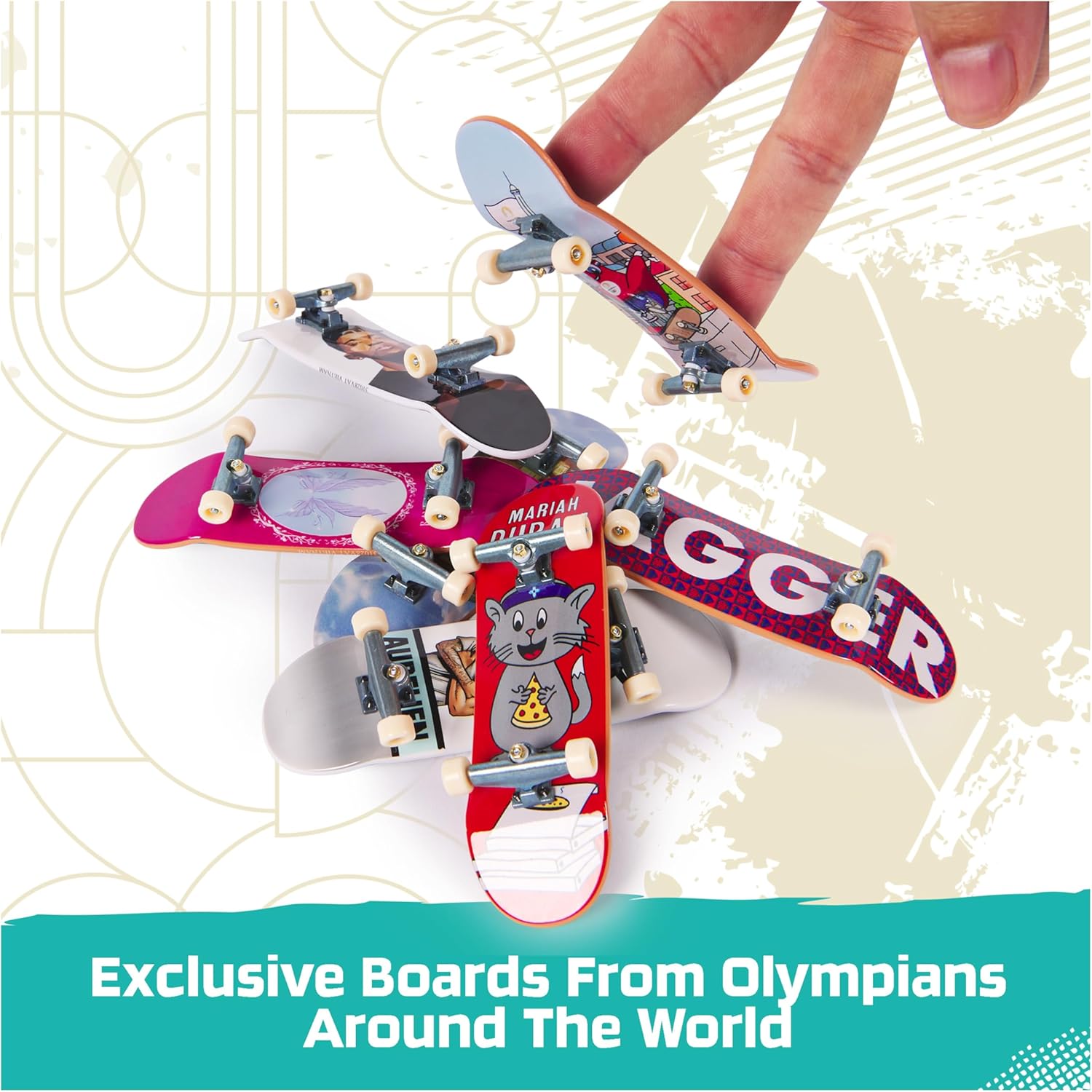 Tech Deck Paris 2024 Olympic Games Fingerboards 8-Pack – Mini Skateboards