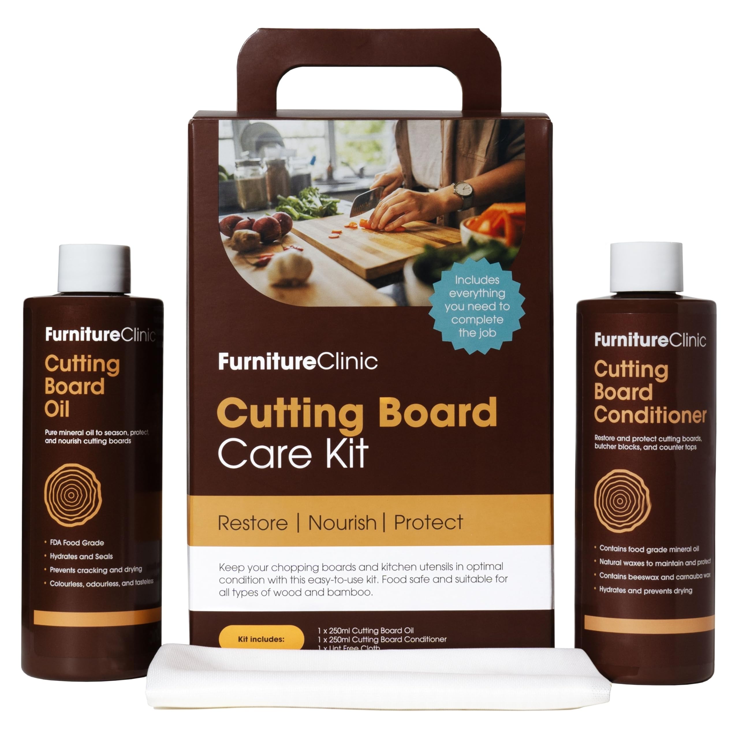 Jolof Store Chopping Board Maintenance Kit | Wood Oil & Conditioner