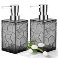 Jolof Store 2-Pack Acrylic Soap Dispenser Set – Rustproof Clear Gray