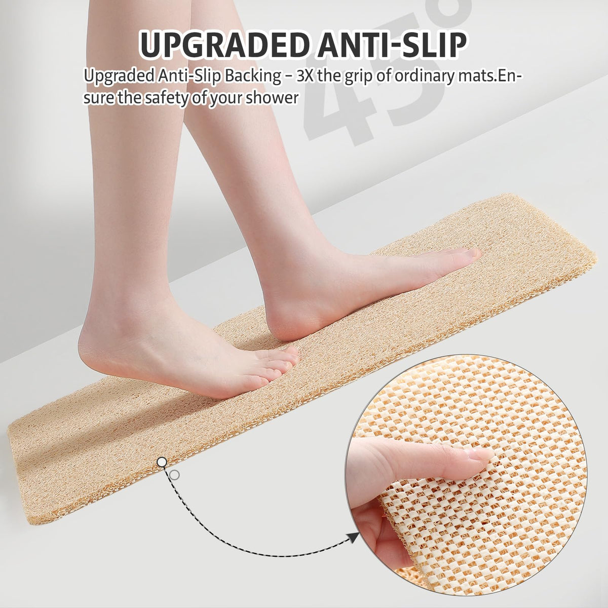 XIYUNTE Soft Shower Mat Non Slip Anti Mould 60 x 40 cm, INCL. Hooks for Drying, PVC Bath Mat Non Slip Anti Mould - image 5