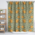 Jolof Store Botanical Sage Green Flower Shower Curtain | Waterproof Polyester