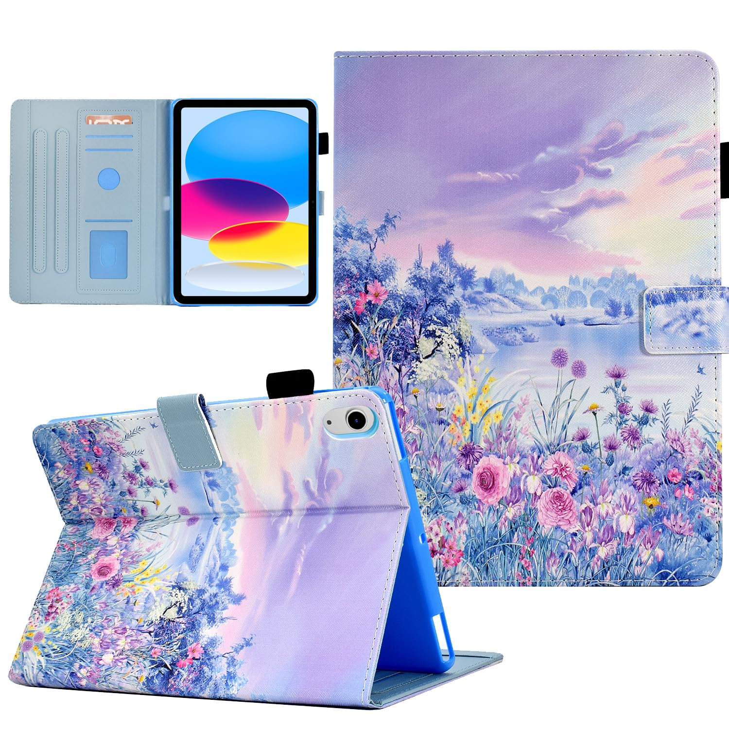 AUSMIX iPad 11th/10th Gen Case – PU Leather Smart Folio Stand Cover