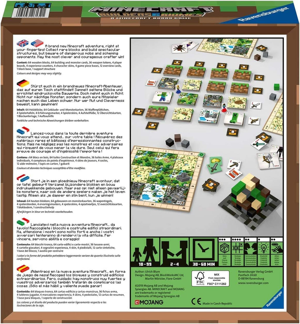 Ravensburger Minecraft Builders & Biomes Strategy Board Game | 2-4 Players