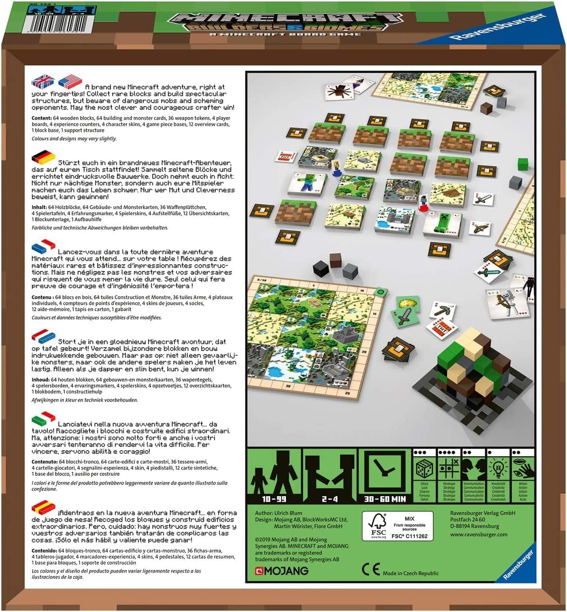 Ravensburger Minecraft Builders & Biomes Strategy Board Game | 2-4 Players