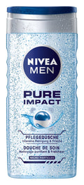 Nivea Men Pure Impact Shower Gel - Body Wash Twin Pack (2 x 250ml)